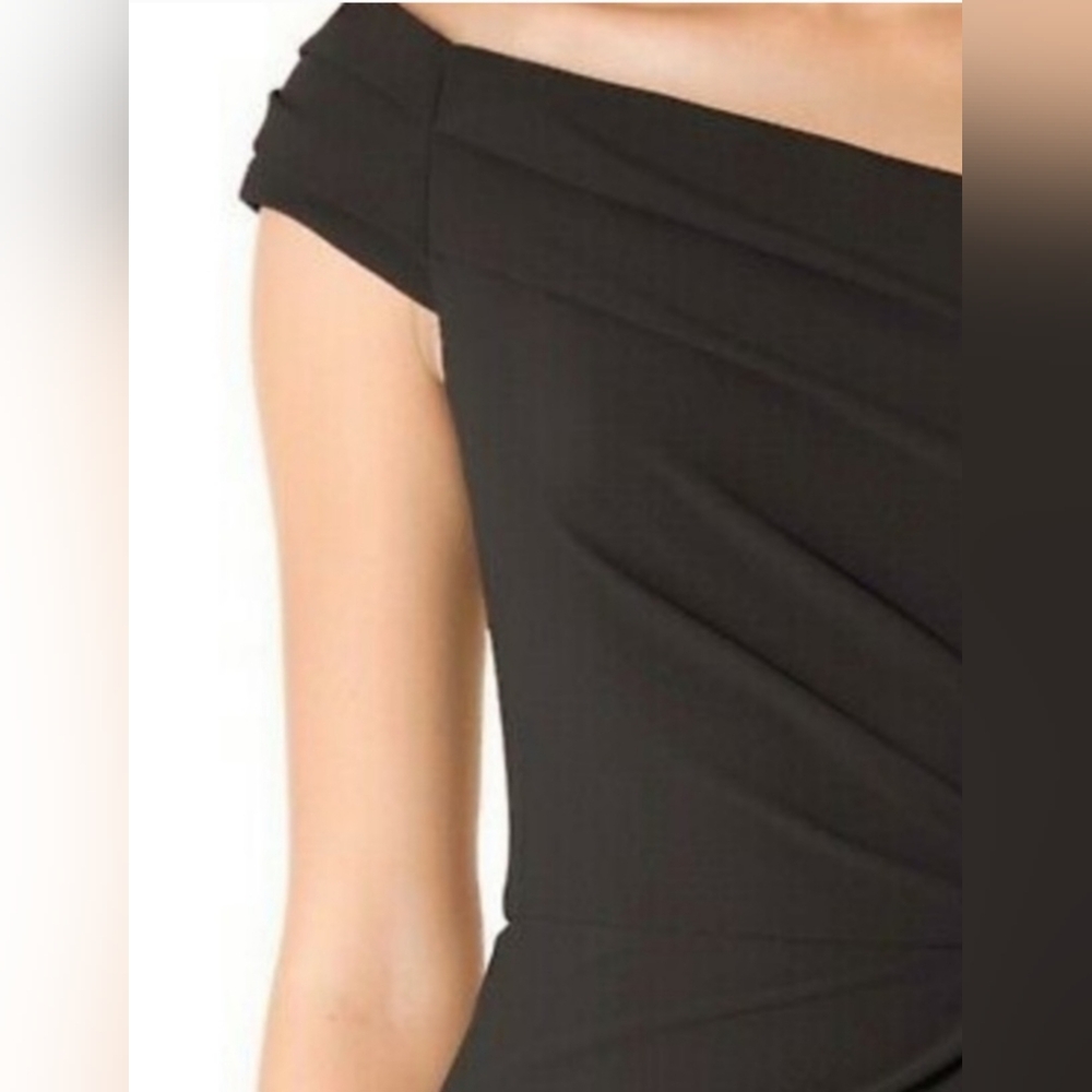 BLACK HALO Size 0 Angelica Cocktail Dress One Shoulder Sheath Little Black Dress - Picture 9 of 11